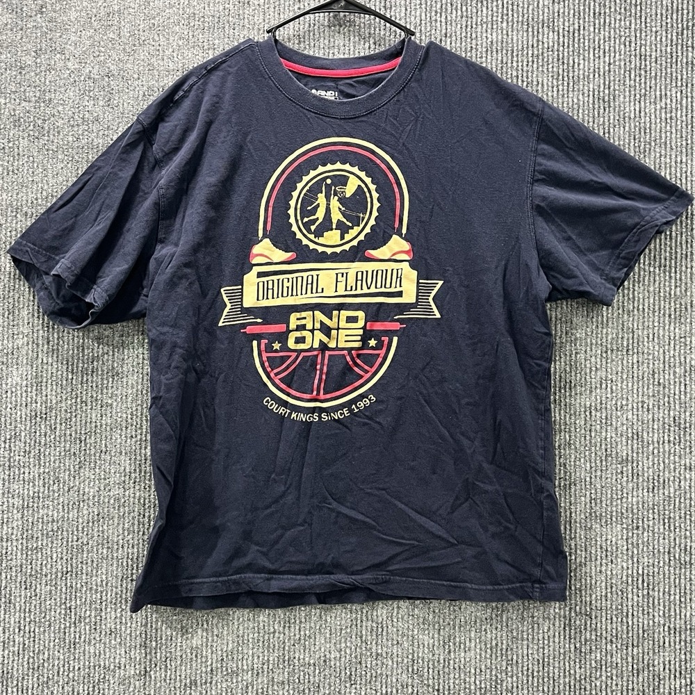 Vintage AND1 Original Flavour Basketball Mens Blue Tshirt Size XL RN117927